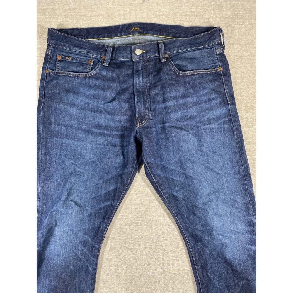 Polo Ralph Lauren Varick Slim Straight Jeans Mens 36x30 Blue Denim 5-Pocket